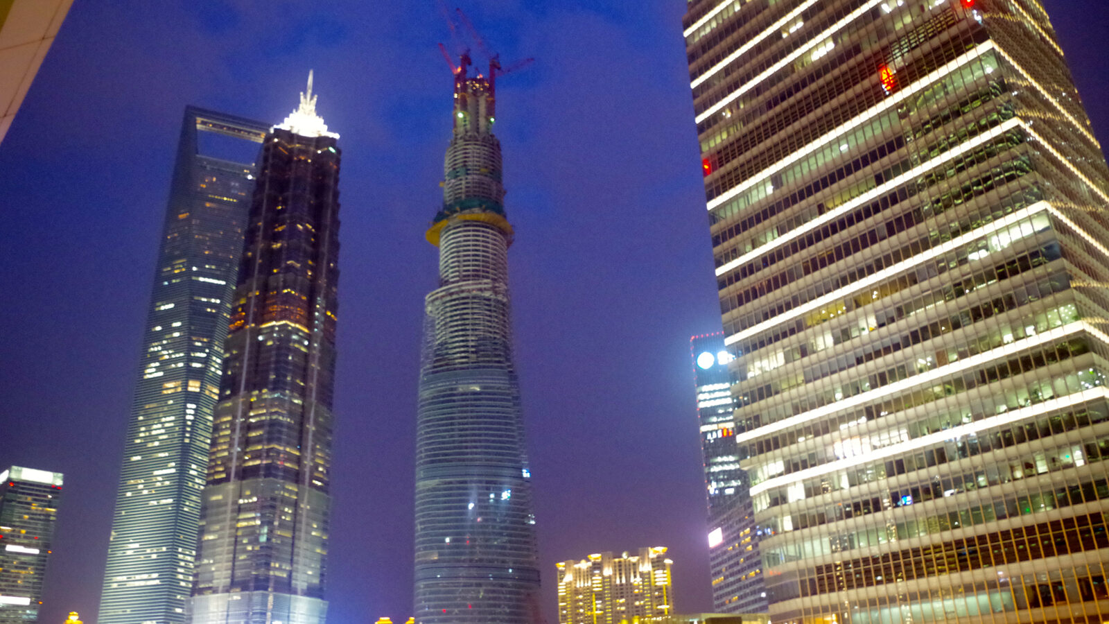 shanghai buildings at night
