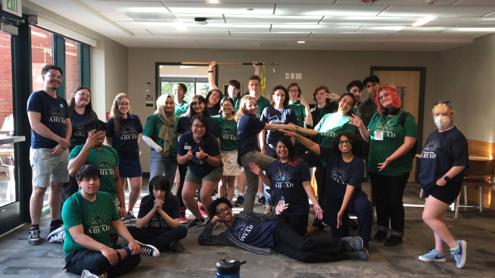 group photo of the ahead program wearing green shirts