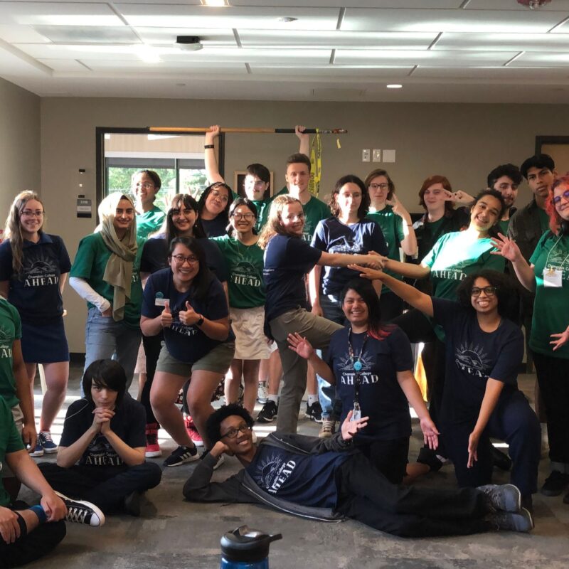 group photo of the ahead program wearing green shirts